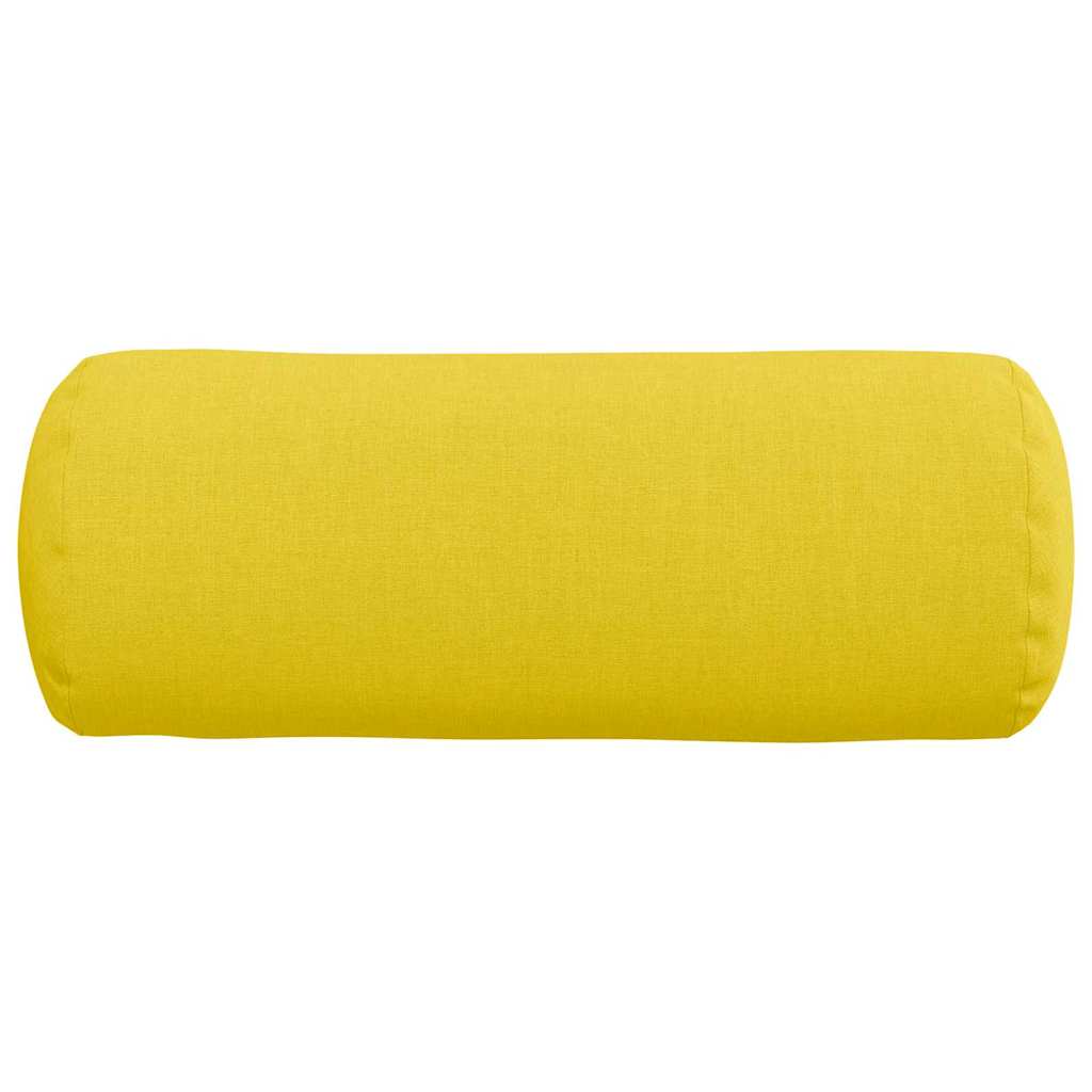 Bolster Pillows 2 pcs Light Yellow Ø 15 x 40 cm Fabric